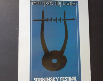 New York City Ballet - Stravinsky Festival designed by Donn Matus GICLEE Poster reproduction gift dance lover dancer Several Sizes
