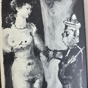 Picasso, modello e uomo / Litografia originale pubblicata 1954 / Commedia umana / Pronta da regalare / Arte murale