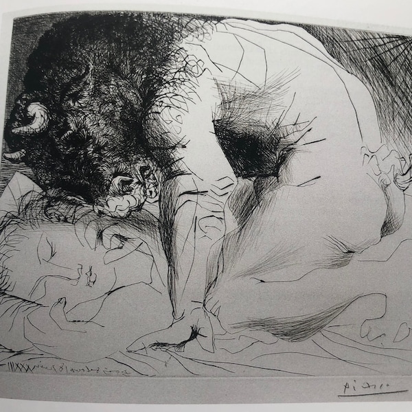 Picasso, Minotaur with Sleeping Girl | Original published lithograph | Ready to Gift | Wall Art
