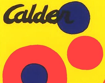 Calder Mini Poster from Art Gallery. Bright Colors | Framed in Small Lucite Block | Desk or Table Top Accent Piece