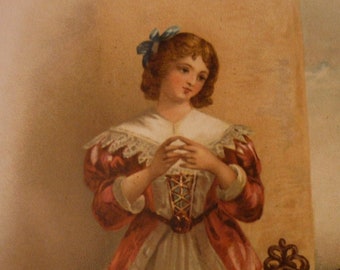 Shakespeare Anne Page - fröhliche Frauen von Windsor - 1891 original Chromolithograph - antike Raphael Tuck - oder Schauspielerin Schauspieler für 11 von 14 Rahmen