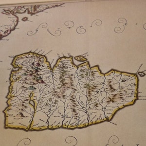 Vintage Isle of Arran - Blaeu's Atlas Novus 1654 - - alte Karten zum Sammeln und Rahmen - die Arran-Inseln