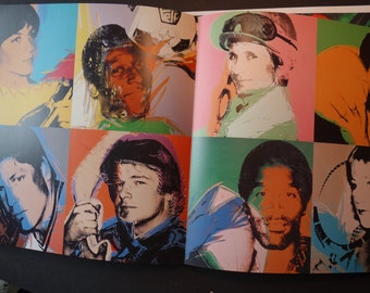 Andy Warhol Sports Celebrity Portraits - two page spread - 10 by 20 inch modern art lover from the 1960s New York pop art