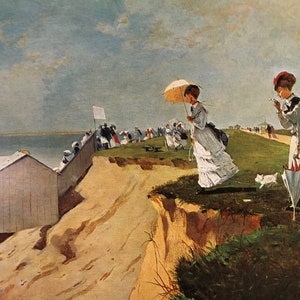 Winslow Homer On Long Branch New Jersey painted - Jersey Shore 19th century beach scene Fine Art Print