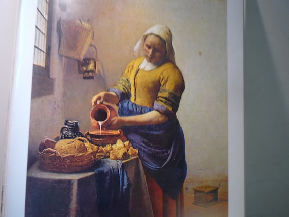 フェルメール - 牛乳を注ぐ女 - 1660 年の絵画アート ポスター - 14 x