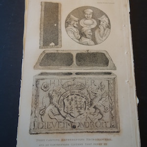 Necromancers 1831 original etching by the famous engravers, J Mills 1830 signed in plate Speaking to the Dead