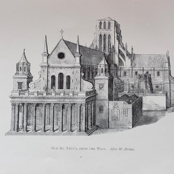 Old St. Pauls Cathedral London View From the West | 1904 Published