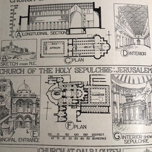 Iglesia de la Natividad de Belén Arquitectura paleocristiana / regalo para arquitecto / Hermosos detalles / Planos y características / Arte mural