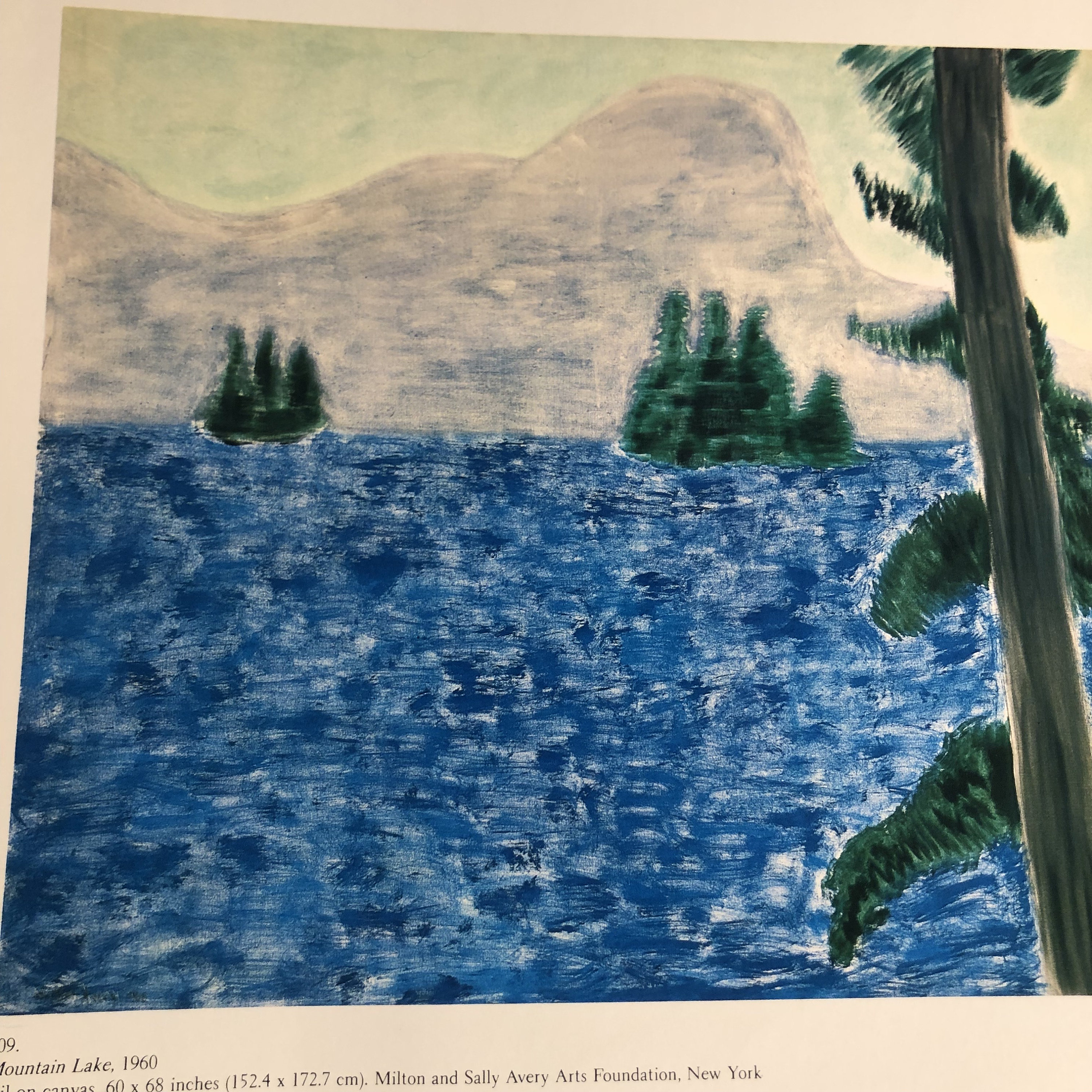 Avery、Milton、希少画集画、新品額付 Milton Avery Mountain Lake, Sky Blue Water. Original Published