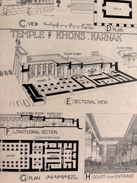 Architectural Study of the Temple of ・・・ Mammisi Temple of Elephantine Egypt Published Lithograph World