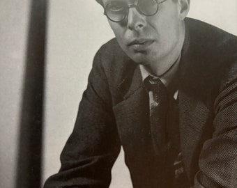 Man Ray, Aldous Huxley Portrait | Original published lithograph | Dramatic photography | Famous author | Black and White | Mid Century