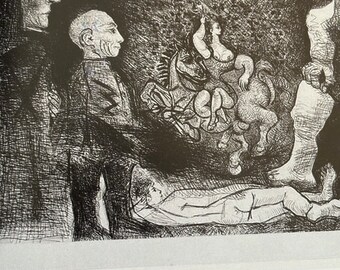 Picasso, Painter, his work and his public | Original published lithograph | Late Career Aquatint | Ready to Gift | Wall Art