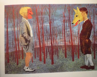 Ben Shahn, Peter and the Wolf American realism print originally commissioned for Prokofiev opera framable  for art lovers -