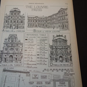 The Louvre of Paris French Architecture Details Original 1924 Published ...