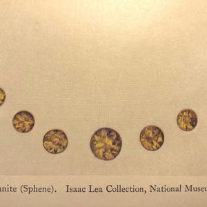 Titanite Gems Beautiful necklace array. Antique print | gift for beader or jewlery maker.