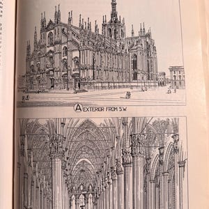 Milan Cathedral Italian Gothic Architecture | original 1924 print | Great for Framing - gift for architect