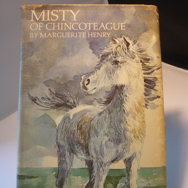 Misty of Chincoteague by Marguerite Henry First Edition 1947 - ill Don Bolgnese original dust jacket Junior Deluxe Edition YA fiction horses