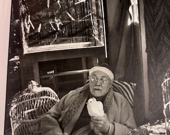 Henri Cartier-Bresson / Matisse en casa, Francia, 1944 / Blanco y negro / Litografía antigua publicada / Listo para enmarcar / Decoración de pared