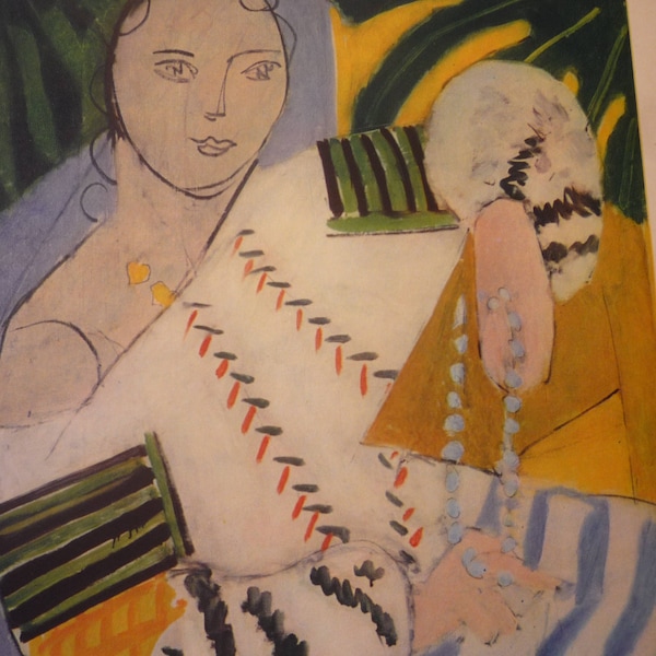 Matisse Chemisier brodé à manches vertes Imprimé GICLEE Cadeau pour les amateurs d’art Dame au col blanc en dentelle Portrait modernisme abstrait