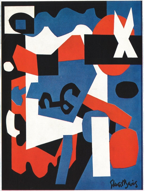 Stuart Davis, Ready to Wear Art Print Jazz Inspired Great Framable