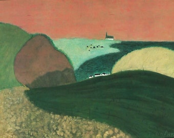 Milton Avery Gaspe Pink Sky Quebec |  Art Print | Landscape Modern Abstract Expressionism | framable art gift