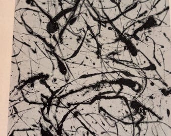 Jackson Pollock, Black, White and Gray | Vintage Print 1961 Abstract Expressionist | Mid Century Modern Wall Art