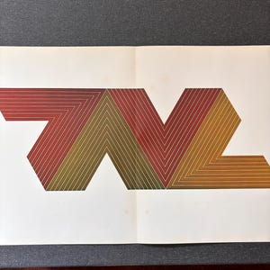 Frank Stella Ifafa II | Published Lithograph | 1970 Double Page Gift for modern art lover | Minimalism Framable wall art
