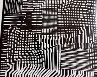 Victor Vasarely, Lonike / Litografía vintage publicada / Arte óptico / Arte mural enmarcable del siglo XX