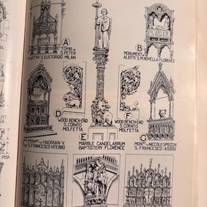 Italian Gothic Architectural Elements | original 1924 print | Great for Framing - gift for architect