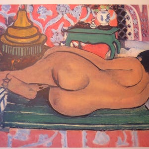 Matisse - Lady Reclining - color lithograph 1947 - Fine Art print - ephemera gift for art lovers modern art 20th century