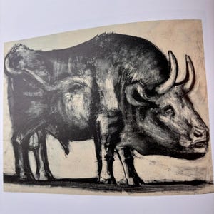 Picasso Bull, State III | Original Published Lithograph | From a series | mid century wall art | For framing