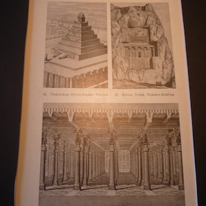 Iran Ancient Palace of Persepolis Architecture Plans - 1924 print - Great for Framing - gift for architect temple tomb