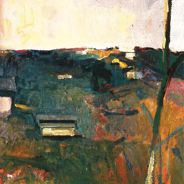 Elmer Bischoff, Landscape with Bare Tree Print Figurative modern art Abstract Expressionism framable art