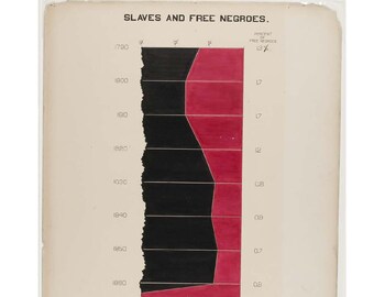 1890  Slaves and Free Negro Population Black History  W E B Du Bois Infographic Black Lives Matter Prints Wall Art