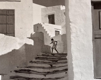 Henri Cartier-Bresson | Sifnos, Grèce 1961 | Noir et blanc | Lithographie publiée vintage | Prêt à encadrer | Art mural