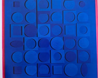 Victor Vasarely, Blue | Vintage Published Lithograph (offset) | Op Art | Modern Wall Art | Vintage Print