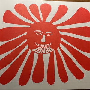 Woman in the Sun by Kenojuakk  | Stone Cut | Inuit Art | Cape Dorset Baffin Island | Original Published Lithograph Wall Art