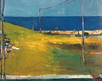 Richard Diebenkorn Ocean View from Window | Art Print | Contemporary Abstract Expressionism framable Looking out to sea Wall Art Decor