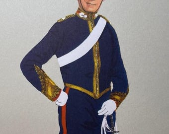 王立砲兵隊将校 イギリス軍制服 1800 15 x 11 インチ カラー複製版画