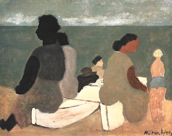 Milton Avery Sitters by the Sea  Art print Abstract Expressionism Contemporary framable art Portrait at the beach