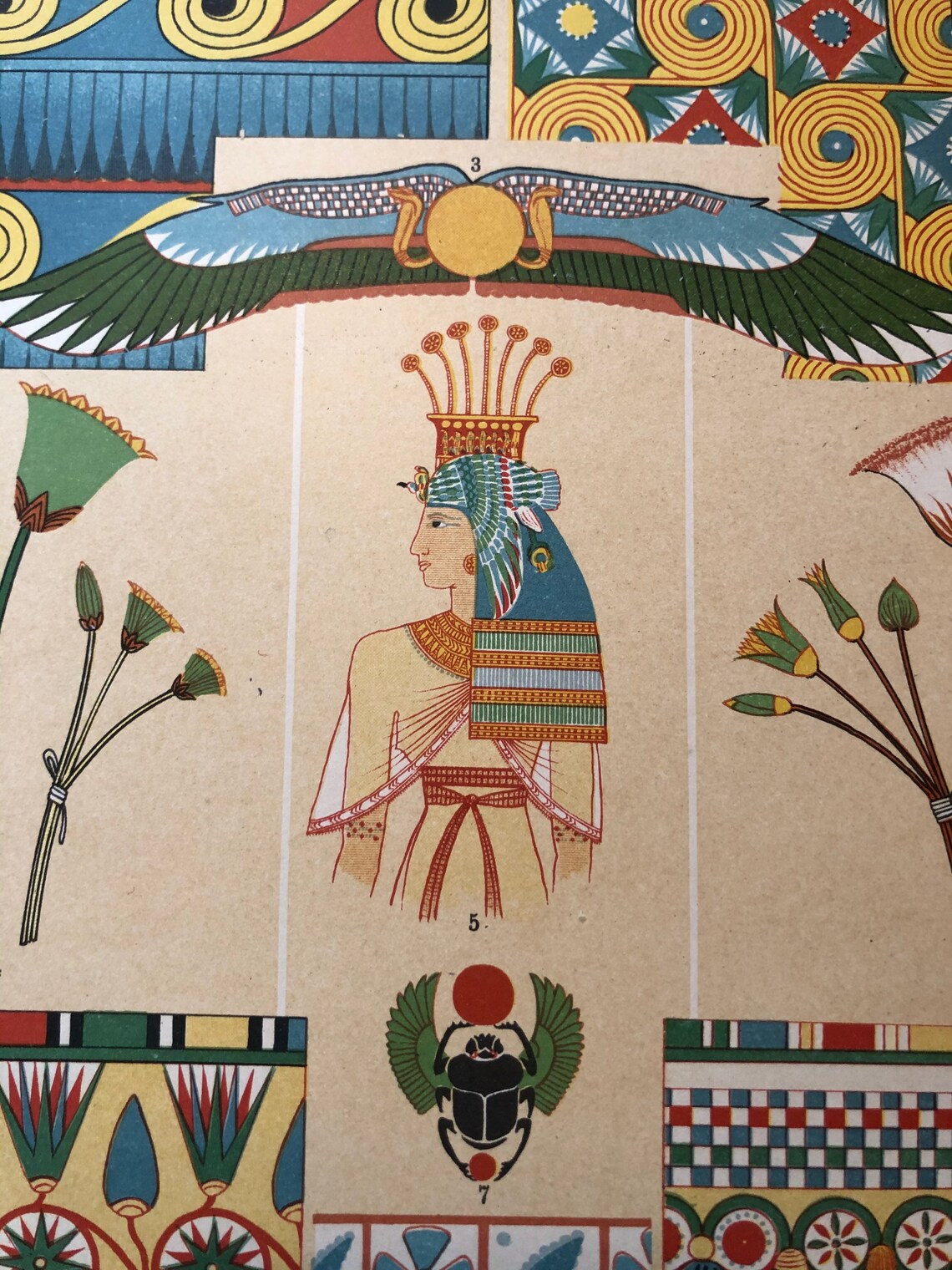 Egyptian Style Pattern 1900 Original Anuket Goddess of Nile L Antique ...