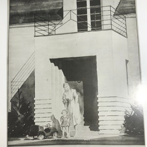Het moderne huis uit de jaren 1930, George Fred Keck, architect | Originele gepubliceerde lithografie | Extra groot | Geweldig om in te lijsten