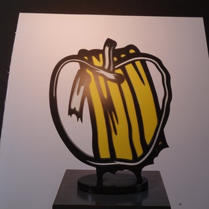 Roy Lichtenstein - Yellow Apple 1982 - 10 na 10 cali miłośnik sztuki nowoczesnej Nowy Jork pop art abstrakcyjna martwa natura świetny wydruk do oprawienia