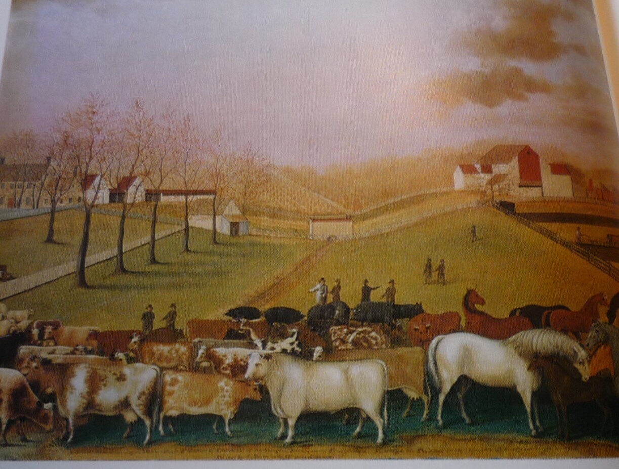 Cornell Farm by Edward Hicks -  Folk Art Print - gift for art lover Americana print 19th century Ships Fast