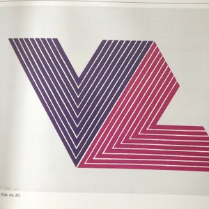 Frank Stella IFAFA 1 from V Series Published Lithograph 1983 - Gift for modern art lover Minimalism Framble wall art