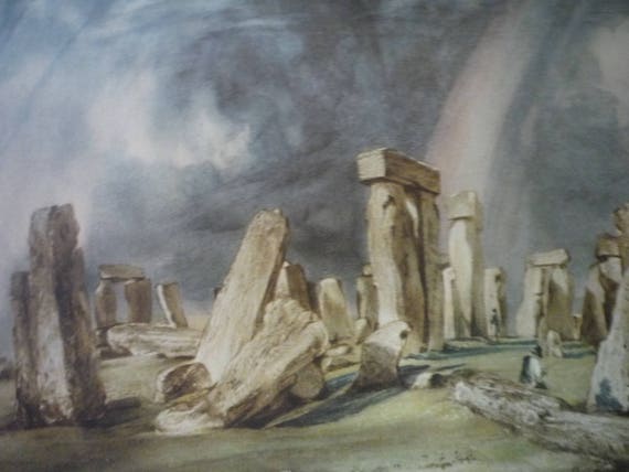 ジョン・コンスタブル作「ストーンヘンジ」。イギリスの水彩画、1949年