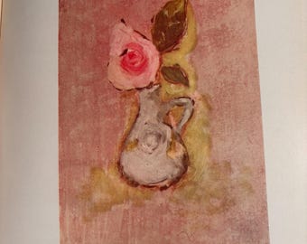 Marcel Vertès, Rose | Limitierte Auflage 1946 Vintage Print | Wandkunst