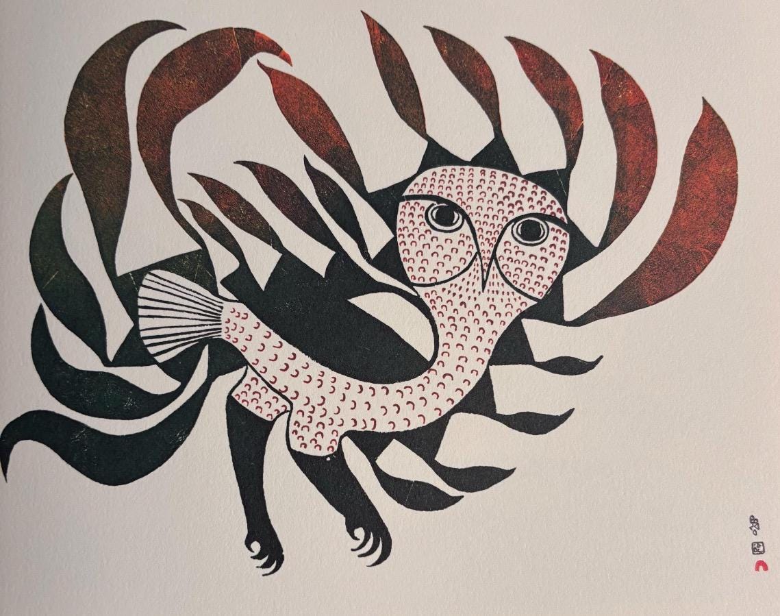 Sun Owl by Kenojuakk | Stone Cut | Cape Dorset Baffin Island | Inuit ...