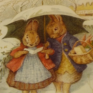 Beatrix Potter Conejitos Dibujo para Tarjeta de Navidad Tarjeta de Bellas Artes varios tamaños