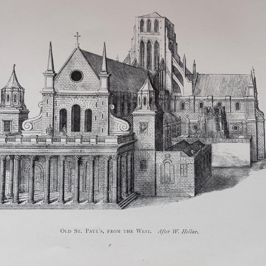 Old St. Pauls Cathedral London View From the West | 1904 Published